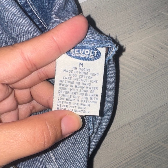 Denim Sleeveless Vest with Red Accents - Picture 7 of 9